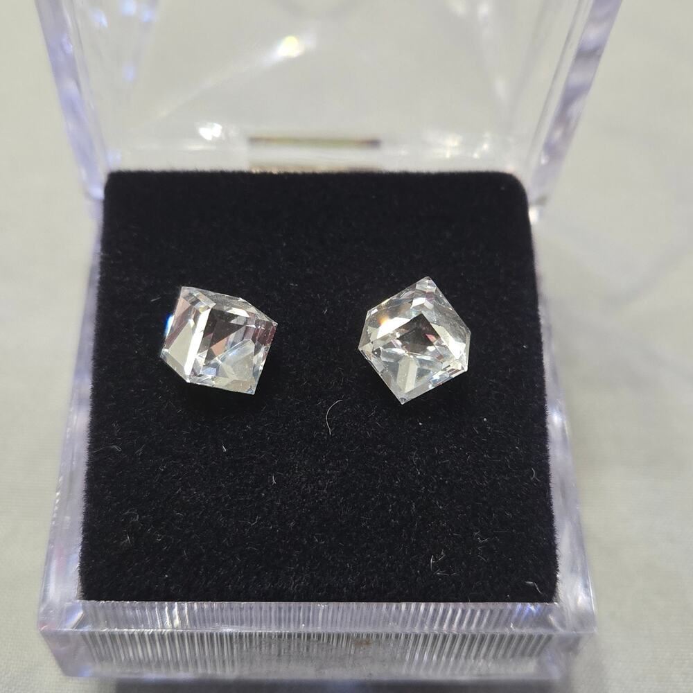 Austrian Crystal Princess Cut Earrings Hypoallergenic